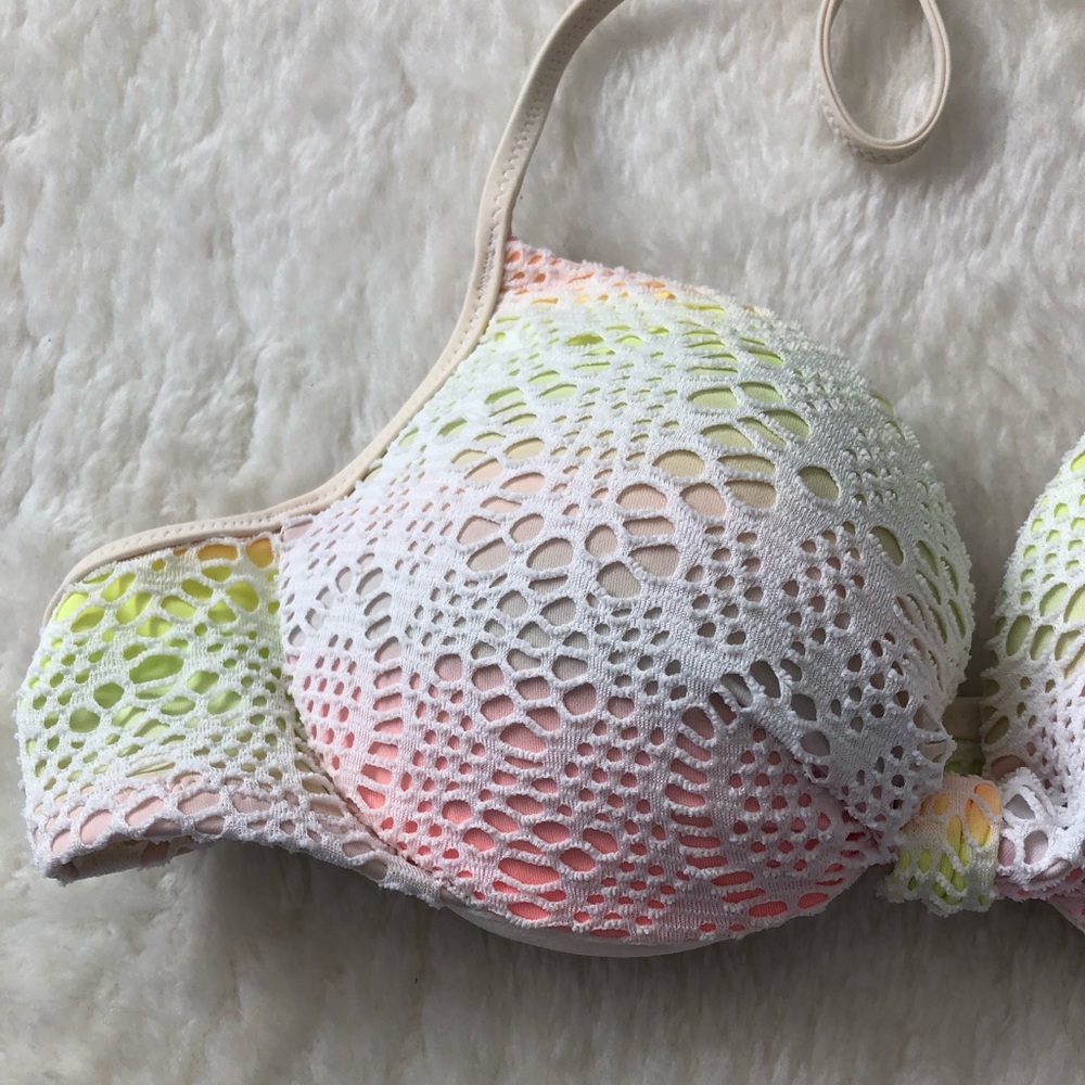 Victoria’s Secret PINK | Halter Push-up Rainbow Bikini Top - Picture 4 of 10